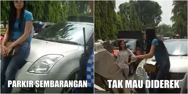 Parkir di Trotoar, Ibu Ini Malah Marah Waktu Mobilnya Diderek