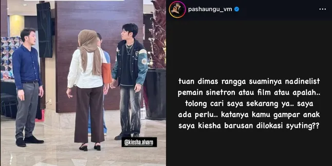 Pasha Ungu Searches for Dimas Anggara Mentioned for Slapping Kiesha Alvaro, Even Leaves a Comment on IG Nadine Chandrawinata