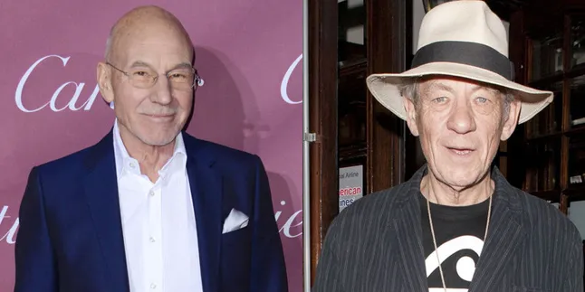 Patrick Stewart Cium Mesra Ian McKellen di Premier 'MR HOLMES'