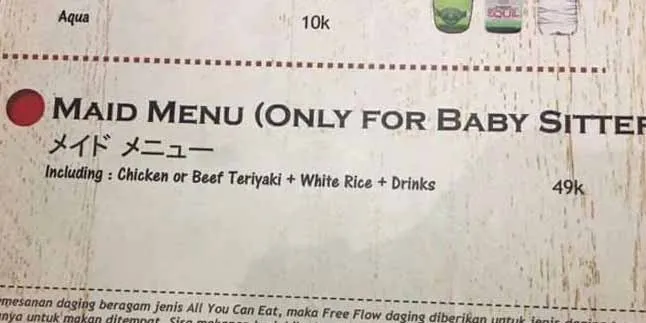 Pemilik Resto Angkat Bicara Soal Heboh Menu Khusus Baby Sitter