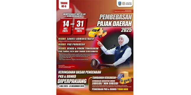 Pemutihan Pajak Kendaraan Bermotor 2025 Dimulai 14 Juli, Gubernur Khofifah Fokus Ringankan Beban Masyarakat Pemutihan Pajak Kendaraan Bermotor 2025 Dimulai 14 Juli, Gubernur Khofifah Fokus Ringankan Beban Masyarakat
