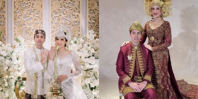 Dewi Paramita's Appearance at the Wedding Reception, Looking Luxurious with Maroon-Gold Nuances