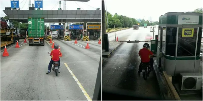 Pengendara Motor Ngotot Masuk Tol, Taat Aturan Atau Sebaliknya?