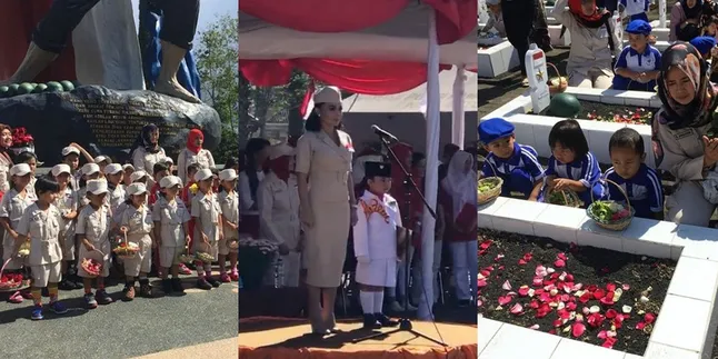 Peringati Hari Pahlawan, Yuni Shara Upacara Bersama Murid PAUD di Batu