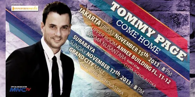 Perubahan Jadwal Kuis Tommy Page Live in Concert Jakarta