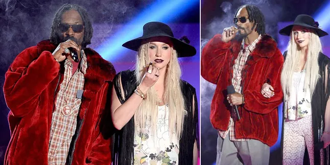 [Pic] Snoop Lion dan Kesha Isap Ganja Bareng di Atas Panggung!
