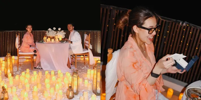 6 Portraits of Aaliyah Massaid and Thariq Halilintar's Romantic Dinner in Bali Celebrating 1 Year of Marriage