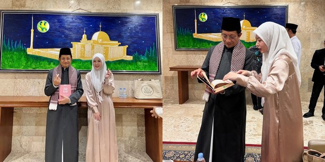 6 Photos of Ayana Moon Visiting Istiqlal Mosque and Meeting the Minister of Religion, Gifting a Quran - Expressing Gratitude