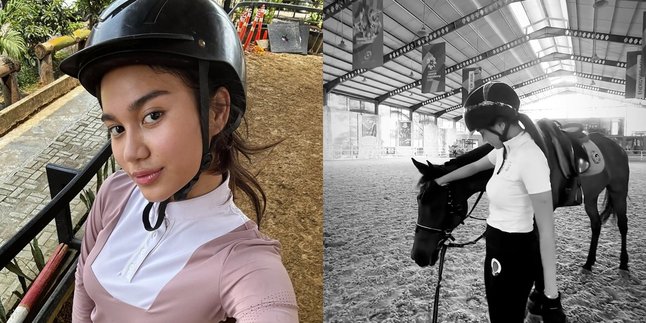 Portrait of Azizah Salsha Doing Horse Riding, Appearing Bareface