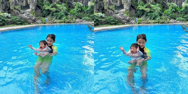 Adorable Portrait of Rafathar Taking Lily Swimming, Becoming a Patient and Caring Older Brother