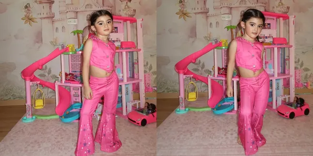 Portrait of Guzelim, Ali Syakieb's Child, Posing Like a Model, Styled Like a Barbie Doll