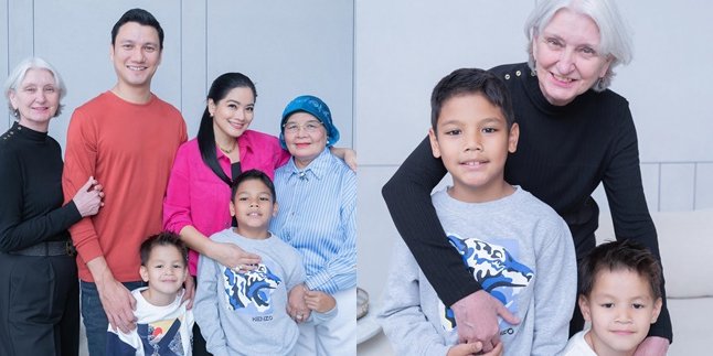 Rarely Highlighted, Here are 8 Portraits of Christian Sugiono's Mother with 2 Grandchildren - Full of Love from the Beautiful Foreign Grandma