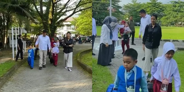 Potret Kahiyang Ayu dan Bobby Nasution Mengantar Anak di Hari Pertama Sekolah, Al Nahyan Bikin Gemas