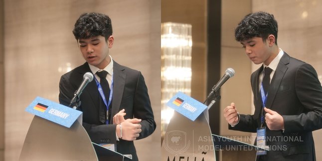 Portrait of Karan, the child of Bunga Zainal, who participated in the Asia Youth International Model United Nation, making his mother proud.