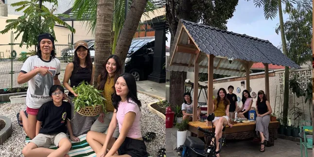 Portrait of the Warmth of Bimbim Slank's Family, Gathering Together in the Beautiful Yard of Their Home