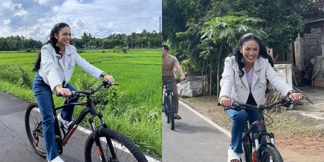 Portrait of Kris Dayanti Cycling at Plataran Heritage Borobudur, Showcasing a Simple Yet Elegant Look