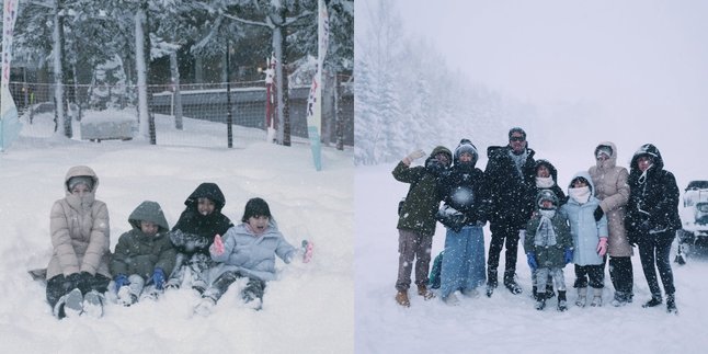 Portrait of Natasha Rizky and Family Enjoying Snow in Japan, Netizens Highlight Photo with Desta