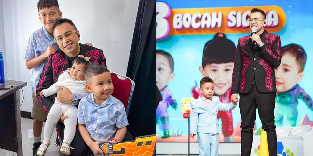 Portrait of Raffi Ahmad Shooting Accompanied by Rafathar, Rayyanza, and Lily