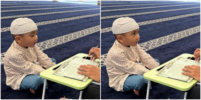 A Portrait of Rayyanza Learning to Recite the Quran, Netizens Focus on His Cute Face