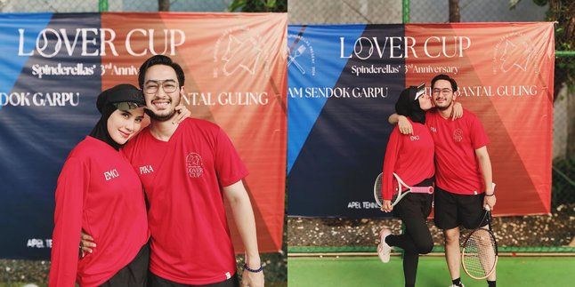 Portrait of Syahnaz Playing Tennis with Her Husband, More Highlighted Because of the Aura of a District Head's Wife