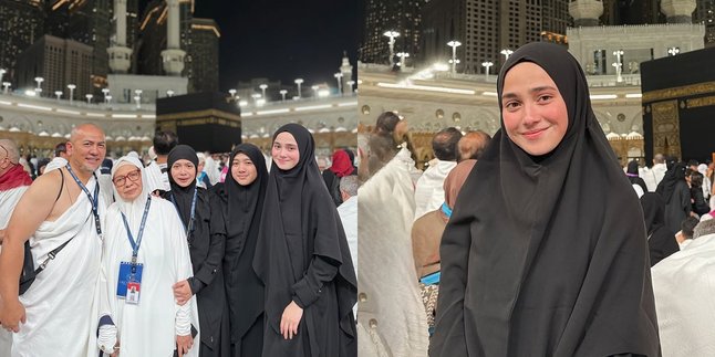 Portrait of Syifa Hadju Performing Umrah with Family, Wearing a Hijab and Beautiful Makeup-Free Face Becomes the Spotlight