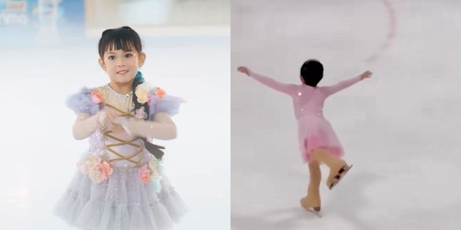 Sada Amina Hanara, the daughter of Fitri Tropica who won the Ice Skating championship at the age of 6!