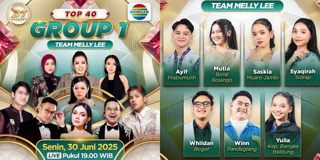 Watch D'Academy 7 Top 40 Group 1 Team Melly Lee, Tonight at 7:00 PM WIB on Indosiar