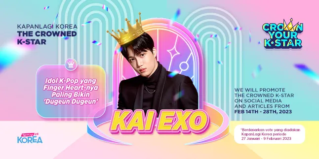 Selamat KAI EXO sebagai THE CROWNED K-STAR KapanLagi Korea 'Idol K-Pop yang Finger Heart-nya Paling Bikin 'Dugeun Dugeun' Selamat KAI EXO sebagai THE CROWNED K-STAR KapanLagi Korea 'Idol K-Pop yang Finger Heart-nya Paling Bikin 'Dugeun Dugeun'