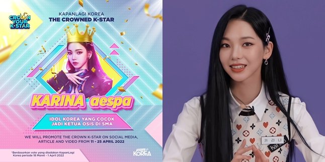 Congratulations! Karina aespa as THE CROWNED K-STAR KapanLagi Korea | 'AU Karina The Beloved Head of OSIS & Mysterious Senior'