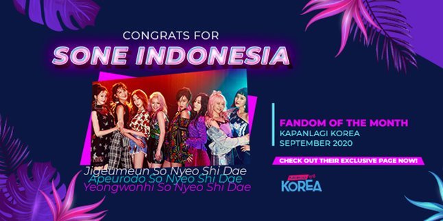 Congratulations to SONE - Girls Generation as Fandom of The Month KapanLagi Korea September 2020!