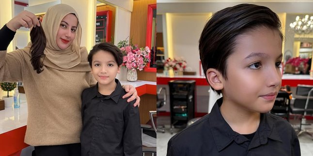 Often Mistaken for a Girl, 7 Photos of Malik, Tasyi Athasyia's Eldest Child, Cutting His Long Hair