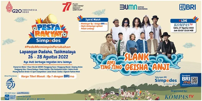 Siap-Siap Warga Tasikmalaya, Pesta Rakyat Simpedes 2022 Segera Hadir di Kotamu dengan Guest Star Geisha hingga Slank