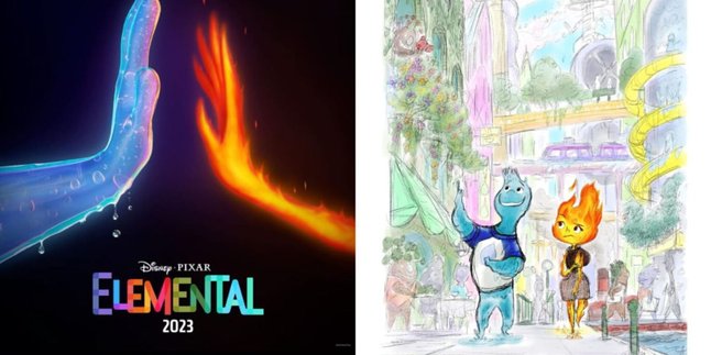Synopsis of the movie 'ELEMENTAL', a Disney and Pixar production about the unique love story of two different elements