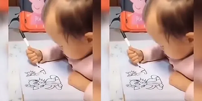 Skill Tingkat Dewa, Bayi Mungil Sudah Bisa Menggambar Seciamik Ini