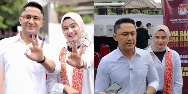 Sonya Fatmala Dampingi Hengky Kurniawan Nyoblos, Ajak Warga Bandung Barat Gunakan Hak Pilih