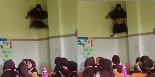 Spidergirl Dunia Nyata, Viral Seorang Siswi SD Panjat Dinding Kelas Bikin Heboh