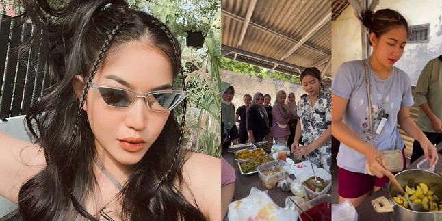 No Shame, Eriska Nakesya's Moment as Young Lex's Wife Selling Food at a Simple Stall - Even Queuing