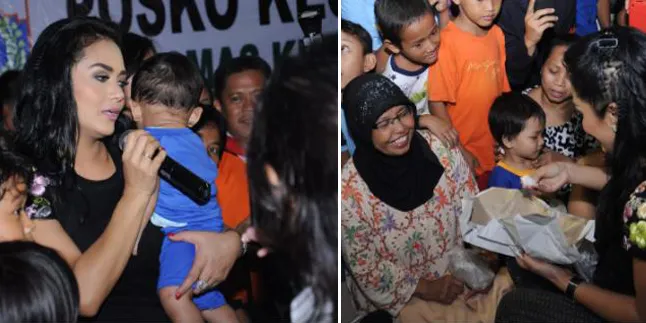 Tak Mau Ganggu Jam Makan, Krisdayanti Tak Lama Kunjungi Pengungsi