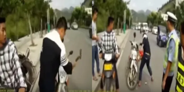 Tak Terima Ditilang, Pria Ini Rusak Motor Pakai Kapak