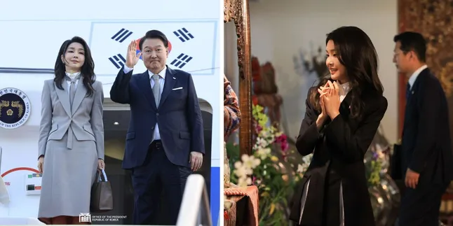 Temani Suami saat Tugas Negara, Penampilan dan Gaya Kim Keon Hee Selalu Jadi Sorotan Temani Suami saat Tugas Negara, Penampilan dan Gaya Kim Keon Hee Selalu Jadi Sorotan