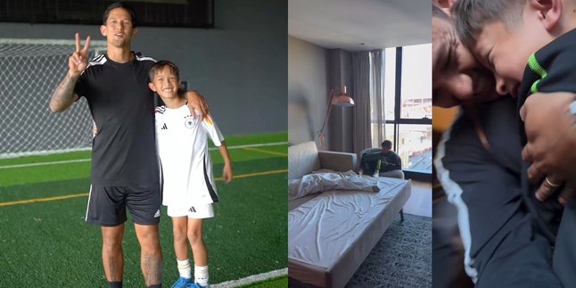 Separated due to Football School Abroad, This is the Moment Irfan Bachdim Surprises His Child