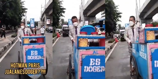 Still Looking Neat, Here are 7 Exciting Photos of Hotman Paris Pushing an Es Doger Cart Around Jakarta on a Pick Up