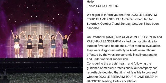 Three LE SSERAFIM Members Sick with Influenza Type A, 'FLAME RISES' Concert in Bangkok Cancelled