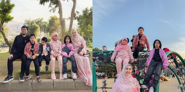 Living in Egypt, 7 Photos of Oki Setiana Dewi and Family Enjoying the Evening in Al-Azhar Park