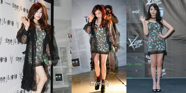 Ups Baju Tiffany dan IU Kok Sama, Nggak Saling Pinjam Kan?