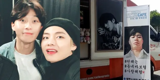 V BTS Kirimkan Truk Makanan Kocak Untuk Park Seo Joon