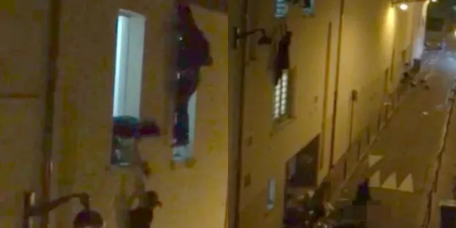 Video Ini Rekam Perempuan Hamil Gelantungan Saat Teror di Paris Video Ini Rekam Perempuan Hamil Gelantungan Saat Teror di Paris
