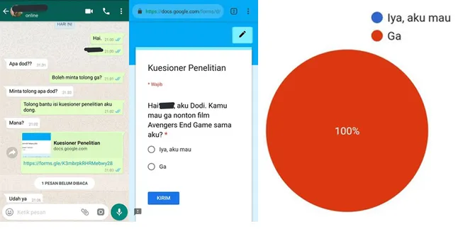 Viral! Ajak Cewek Nonton Film Pakai Kuisioner, Hasilnya Bikin Si Cowok Ngenes
