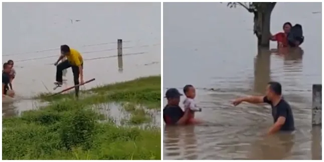 Viral Pengemudi Mobil Selamatkan Keluarga Kebanjiran di Tol, Menegangkan!