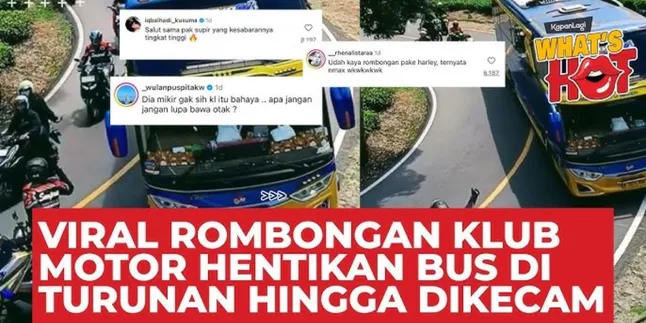 Viral Rombongan Klub Motor Stop Bus di Turunan Curam, Aksi Terekam Kamera - Ramai Dihujat
